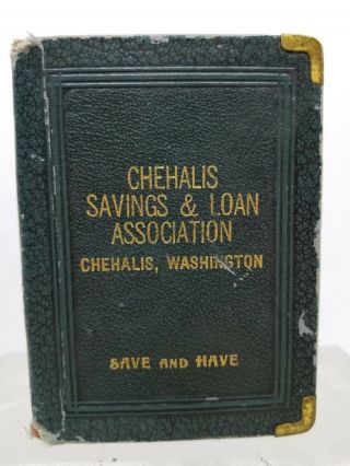 Vintage Book Bank Bankers Utilities Co.  " America Home " Chehalis Wa Savings Loan