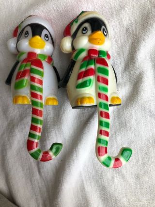 Vintage Christmas Penguin Hooks Stocking Holders Set Of 2 Home Decor