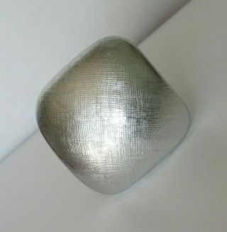 Fine Vintage Silver Tone Metal Scarf Clip In A Diamond Shape With Matte Finish