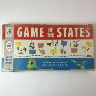Vintage 1960 Game Of The States Board Game Milton Bradley