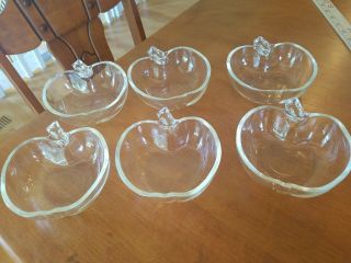 6 Vintage " Glasbake " Individual Apple Shaped Baking Dishes Or Custard Cups