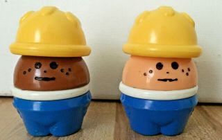 Little Tikes Chunky People Toddle Tots Construction Workers Set Of 2 Vintage