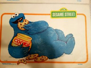 Vintage 3 Sesame Street Vinyl Reusable Activity Placemats 1981 3