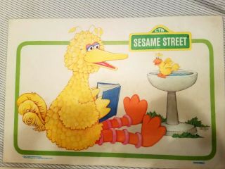 Vintage 3 Sesame Street Vinyl Reusable Activity Placemats 1981 4