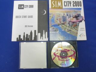 Vintage 1994 Pc Game Ms - Dos: Sim City 2000 Cd; Case; Manual; Quick Start Guide