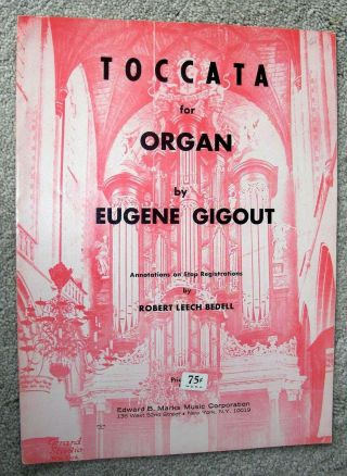 1944 Toccata For Organ Vintage Sheet Music By Eugene Gigout
