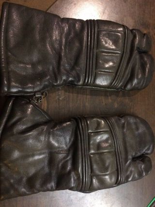 Vintage Olympia Sports Leather Gauntlet Motorcycle Gloves