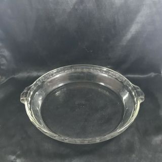 Vintage Pyrex Pie Plate Baking Clear Glass 229 9 - 1/2” Fluted Edge