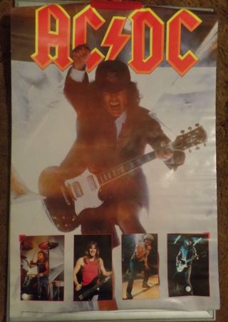 Vintage 1988 - Ac/dc Poster " Blow Up Your Video Poster.  38”x24”.  Angus Young