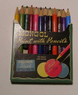 Vintage Eberhard Faber Mongol Paint With Pencils Colored No.  1832 - 12 Read