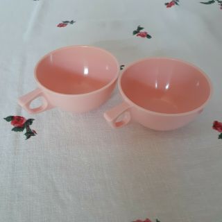 Melmac Pink Coffee Tea Cups Vintage Sun - Valley Set Of 2 Coffee Cups 1950 