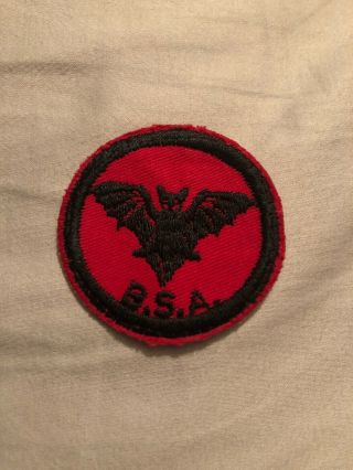 Vintage Boy Scout Bsa Bat Patrol Badge Patch Red 2 "