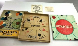 Vintage Bonanza Rummy Board Game Copyright 1955