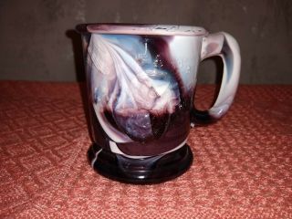 Vintage Mosser Purple Slag Glass Nesting Bird Shaving Mug