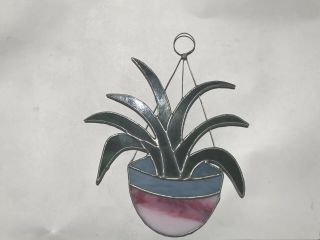 Vintage Stained Glass Spider Plant Sun Catcher