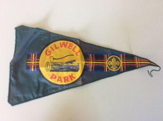 Bsa Vintage Boy Scouts Gilwell Park Pennant,  Wood Badge