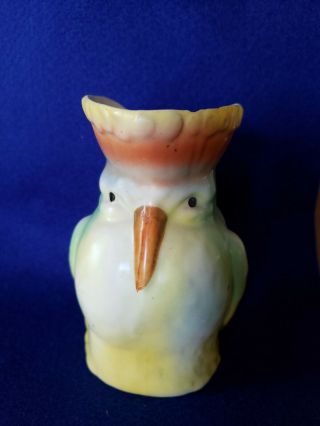 Vintage Ceramic Parrot Creamer Pitcher - Made In Czechoslovakia?