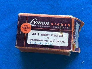 Vintage Lyman 48s Rear Micrometer Receiver Sight Box Only Springfield