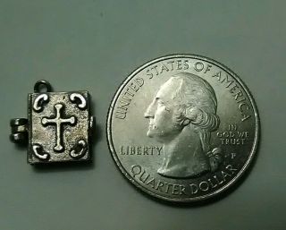 Vintage Sterling Silver Bible Charm Opens With Two Prayers Inside