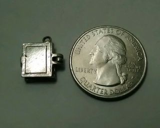 Vintage Sterling Silver Bible Charm Opens With Two Prayers Inside 2