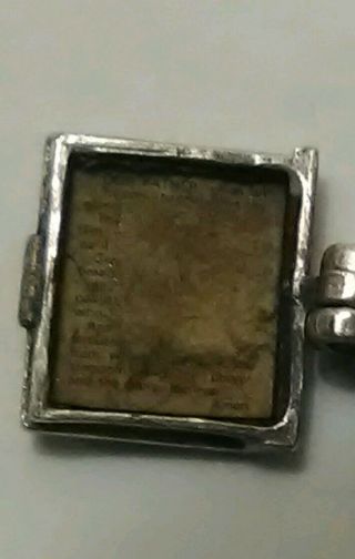 Vintage Sterling Silver Bible Charm Opens With Two Prayers Inside 5