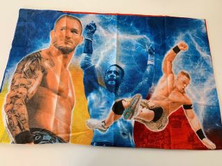 Vintage Wwe Wwf Wrestling Pillow Case Red Blue John Cena