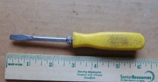 Vintage Snap - On Tools Usa 6 " Flat / Slotted Yellow Handle Screwdriver Ssd2