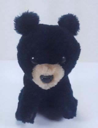 Vintage 1980 Dakin San Francisco Korea Black Teddy Bear Cub Stuffed Plush Toy