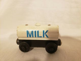 Thomas Wooden Railway 1996 Vintage Milk Tanker Vguc Learning Curve