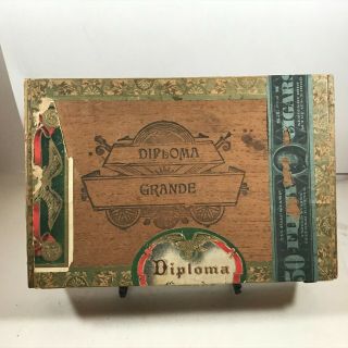 Vintage Diploma Grande Havana Londres Cigar Box