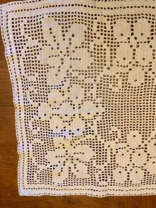 Vintage Crochet Table Runner 32x18” 2