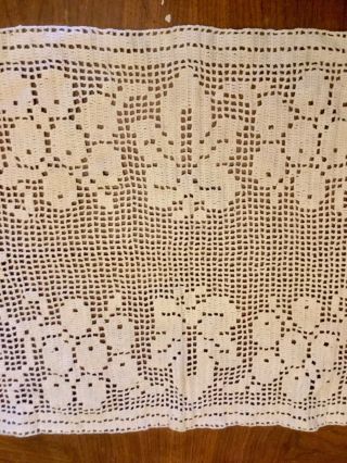 Vintage Crochet Table Runner 32x18” 3