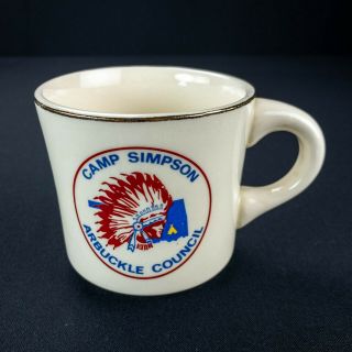 Vintage 1980s Boy Scout Mug Camp Simpson Arbuckle Council Bsa Oklahoma