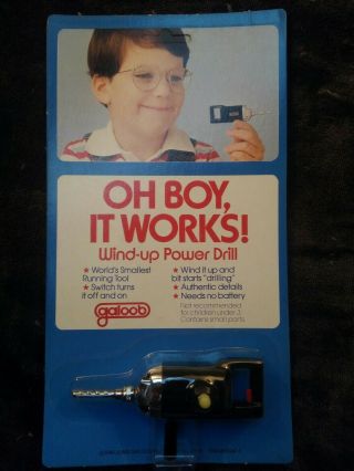 Vintage Toy Tools Oh Boy It Galoob White Knob Wind - Up Toys Power Drill