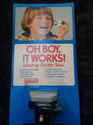 Vintage Toy Tools Oh Boy It Galoob White Knob Wind - Up Toys Circular Saw