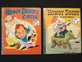 Howdy Doody & Clarabel Circus 1950 1951,  Vintage Little Golden Books 1st Editions