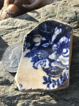Beach/sea Glass Vintage Cobalt Blue Porcelain Piece