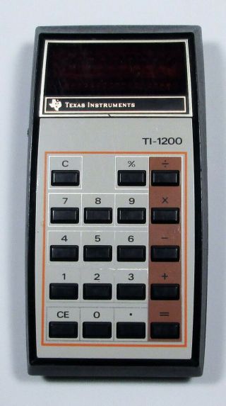 Vintage Texas Instruments Ti - 1200 Electronic Handheld Calculator,  Red Led,