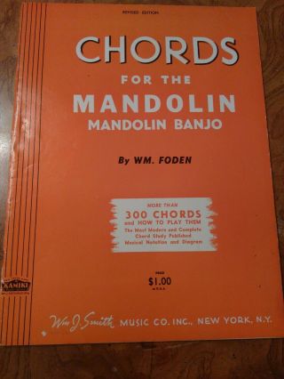 Chords For The Mandolin Banjo Foden York 1947 Vintage