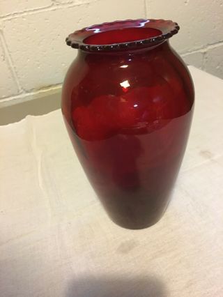 Vintage 9 " Anchor Hocking Royal Ruby Red Flower Vase