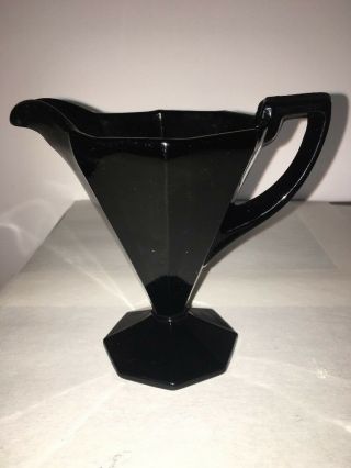 Vintage Art Deco Black Amethyst Glass Creamer