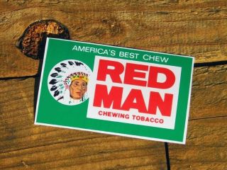 Vtg 70s Red Man Chewing Tobacco Sticker