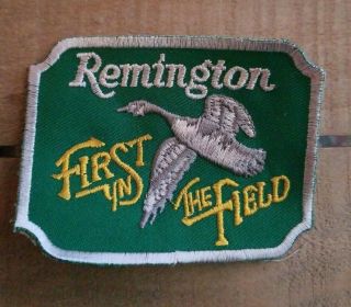 Vintage Remington First In The Field Patch - - 3 1/8 " X 2 1/4 "