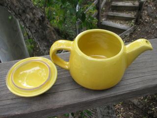 Vintage Small 4 1/2 Inch Frankoma Yellow Teapot,  Red Clay,  1 Cup,  6J 3