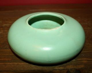Vintage Muncie Pottery Matte Green Bowl,