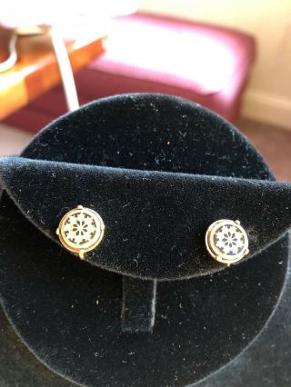 Avon Snow Fantasy Clip On Earrings - Vintage - Black And Gold