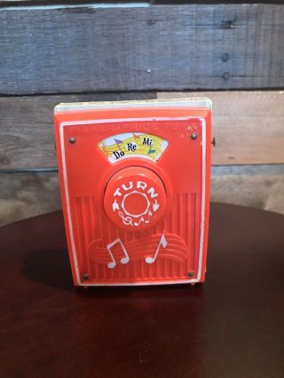 Fisher Price 759 Music Box Pocket Radio Vintage 1969 Do - Re - Mi Red