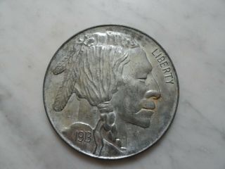 Vintage 3 " Large Novelty Coin Buffalo Indian Head Nickel Paperweight Coaster