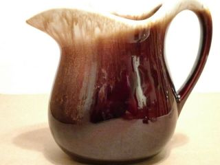 Vintage Mccoy 365 Drip Glaze Art Pottery Brown Pitcher Usa