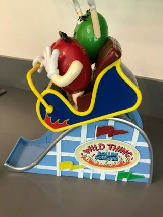 VINTAGE M&M WILD THING ROLLER COASTER CANDY DISPENSER AND PLUSH TOYS 3